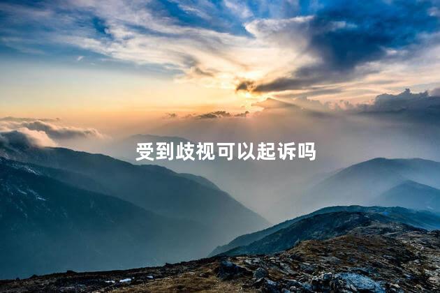 受到歧视可以起诉吗