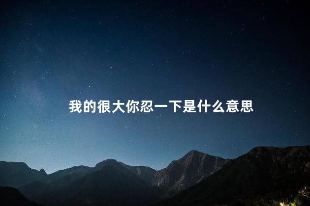 我的很大你忍一下是什么意思